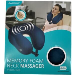 HealthTouch Memory Foam Vibrating Support Neck Massager Blue